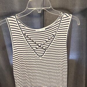 Emory Park Navy and White Striped Tank Top